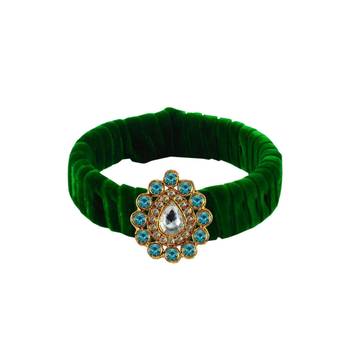 Light Green Stone Brass Bangle 1