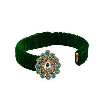 Light Green Stone Brass Bangle 2