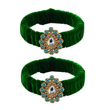 Light Green Stone Brass Bangle 1