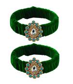 Light Green Stone Brass Bangle