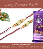 multicolor Beaded Brother Rakhi  For Rakshabandhan