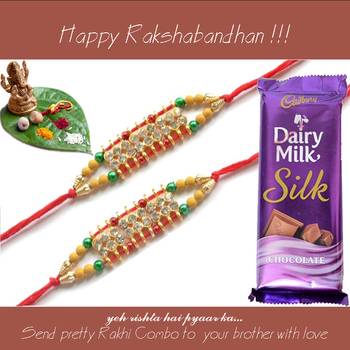 multicolor Beaded Brother Rakhi  For Rakshabandhan 1