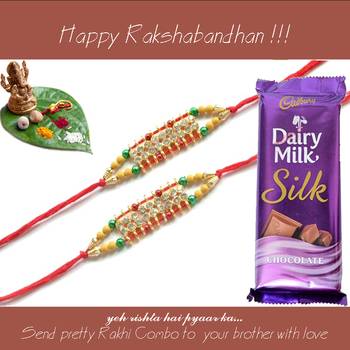 multicolor Beaded Brother Rakhi  For Rakshabandhan 1