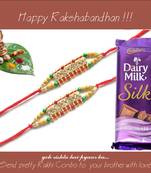 multicolor Beaded Brother Rakhi  For Rakshabandhan