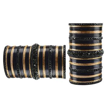 Multi Stone Brass Bangle 2
