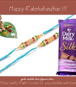 multicolor Beaded Brother Rakhi  For Rakshabandhan