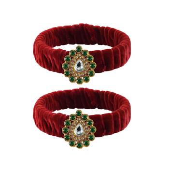 Maroon Stone Brass Bangle 1