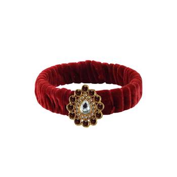 Maroon Stone Brass Bangle 1