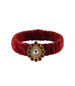 Maroon Stone Brass Bangle