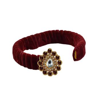 Maroon Stone Brass Bangle 2