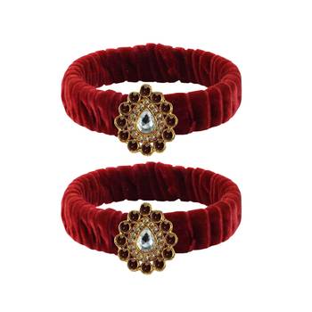 Maroon Stone Brass Bangle 1