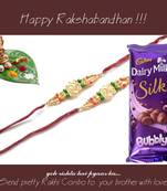 multicolor Beaded Brother Rakhi  For Rakshabandhan
