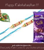 multicolor Beaded Brother Rakhi  For Rakshabandhan
