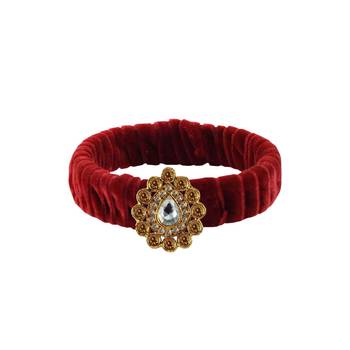 Maroon Stone Brass Bangle 1