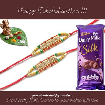 multicolor Beaded Brother Rakhi  For Rakshabandhan 1