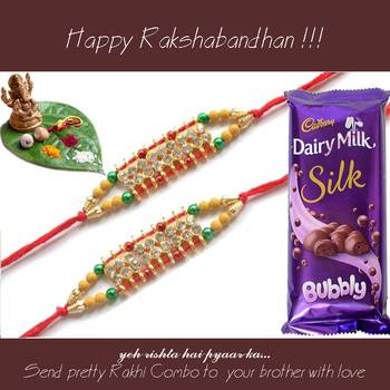 multicolor Beaded Brother Rakhi  For Rakshabandhan 1