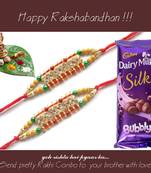 multicolor Beaded Brother Rakhi  For Rakshabandhan