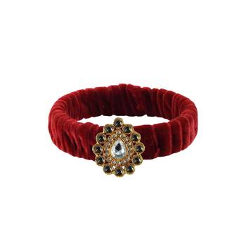 Maroon Stone Brass Bangle 1