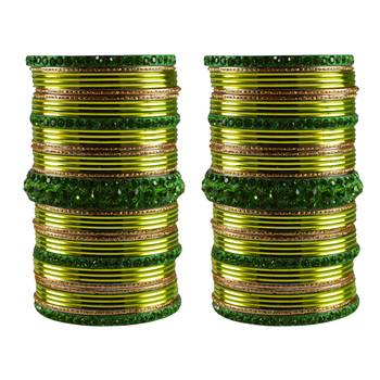 Multi Stone Brass Bangle 1