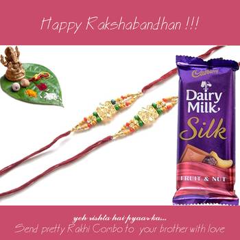 multicolor Beaded Brother Rakhi  For Rakshabandhan 1