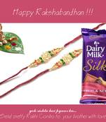 multicolor Beaded Brother Rakhi  For Rakshabandhan