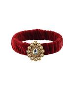 Maroon Stone Brass Bangle