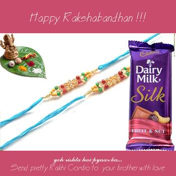 multicolor Beaded Brother Rakhi  For Rakshabandhan 1
