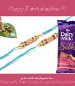 multicolor Beaded Brother Rakhi  For Rakshabandhan