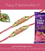 multicolor Beaded Brother Rakhi  For Rakshabandhan