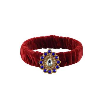 Maroon Stone Brass Bangle 1