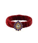 Maroon Stone Brass Bangle