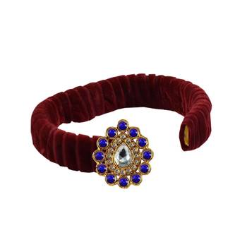 Maroon Stone Brass Bangle 2