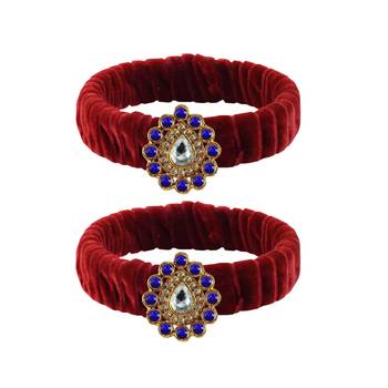 Maroon Stone Brass Bangle 1