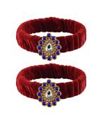 Maroon Stone Brass Bangle