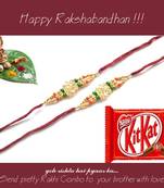 multicolor Beaded Brother Rakhi  For Rakshabandhan