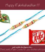 multicolor Beaded Brother Rakhi  For Rakshabandhan