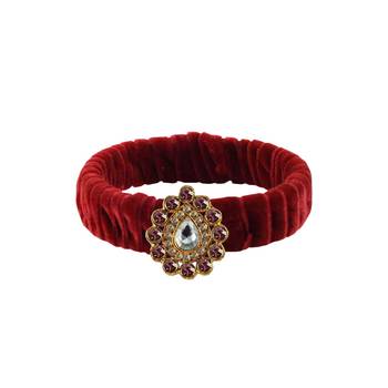Maroon Stone Brass Bangle 1