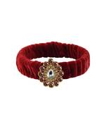 Maroon Stone Brass Bangle