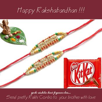 multicolor Beaded Brother Rakhi  For Rakshabandhan 1