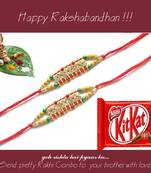 multicolor Beaded Brother Rakhi  For Rakshabandhan