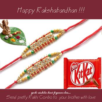 multicolor Beaded Brother Rakhi  For Rakshabandhan 1