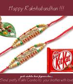 multicolor Beaded Brother Rakhi  For Rakshabandhan