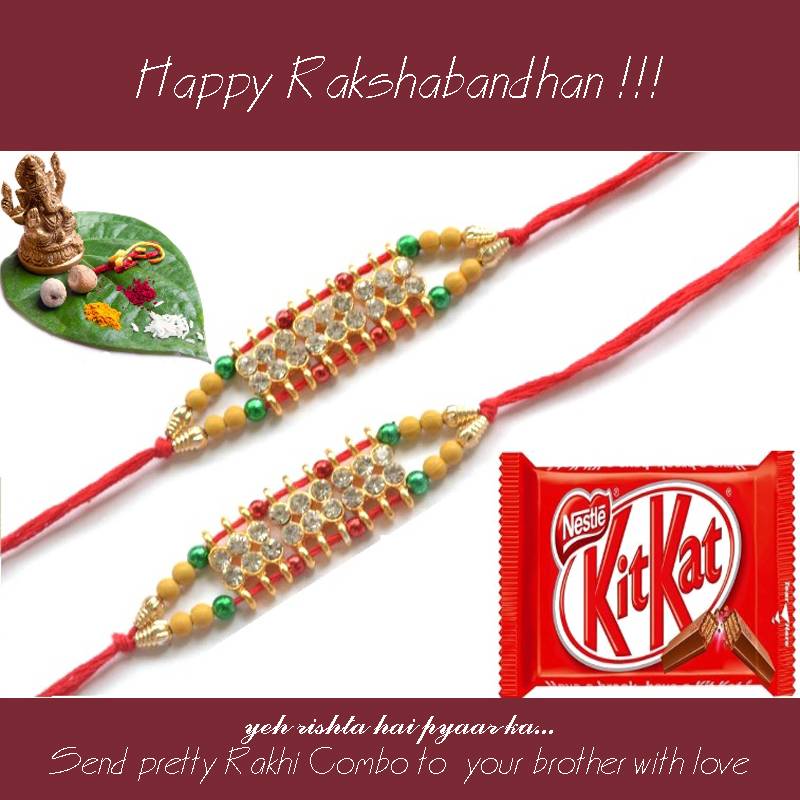 multicolor Beaded Brother Rakhi  For Rakshabandhan