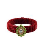 Maroon Stone Brass Bangle