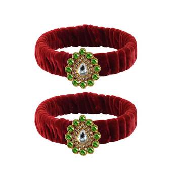Maroon Stone Brass Bangle 1