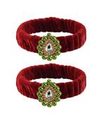 Maroon Stone Brass Bangle