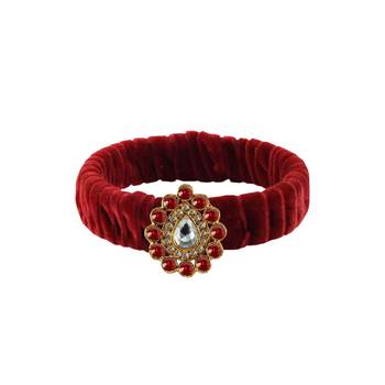 Maroon Stone Brass Bangle 1