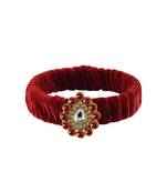 Maroon Stone Brass Bangle