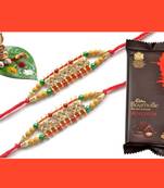 multicolor Beaded Brother Rakhi  For Rakshabandhan