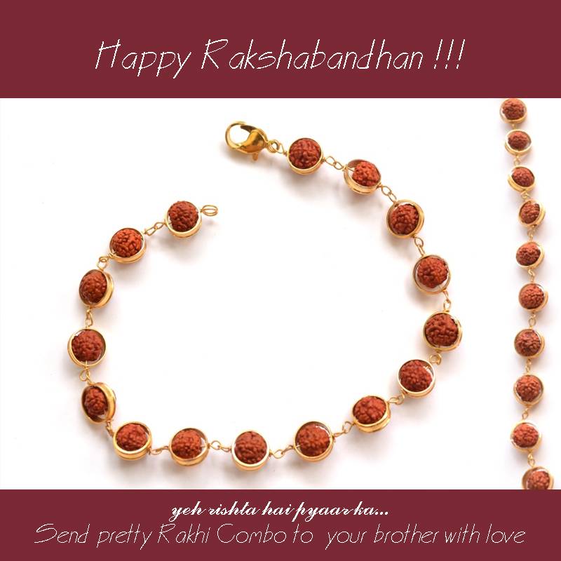 Rudraksh Rakhi with small Dairy Milk